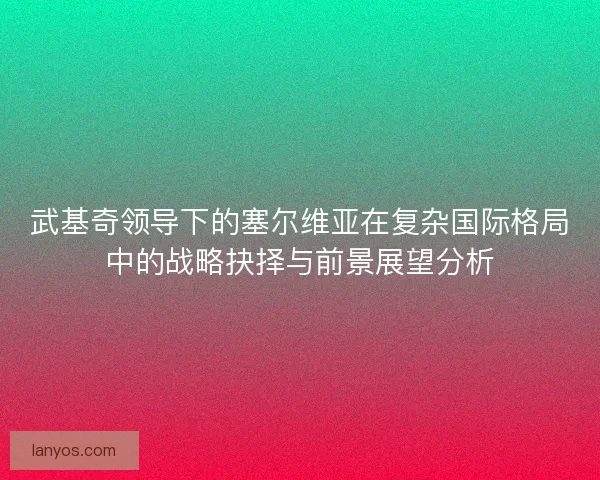 武基奇领导下的塞尔维亚在复杂国际格局中的战略抉择与前景展望分析