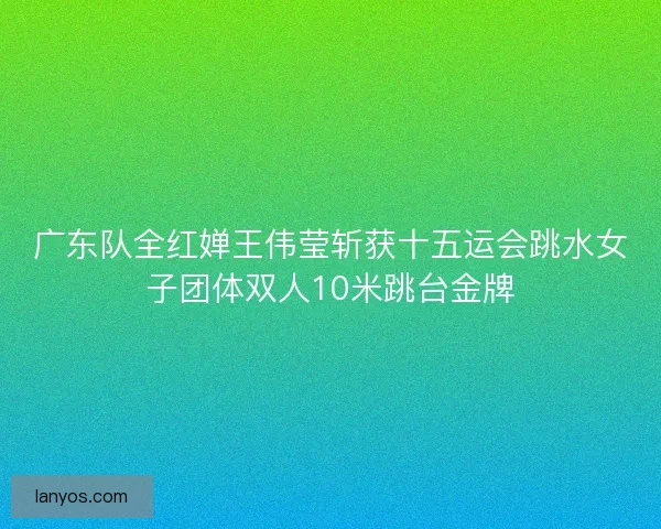 广东队全红婵王伟莹斩获十五运会跳水女子团体双人10米跳台金牌