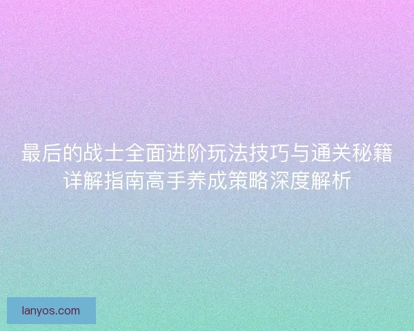 最后的战士全面进阶玩法技巧与通关秘籍详解指南高手养成策略深度解析